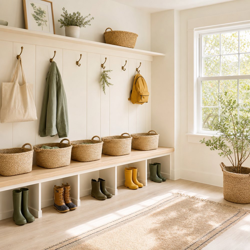 Mudroom, Nashville organized by Clara Luz Organizing in Nashville, TN